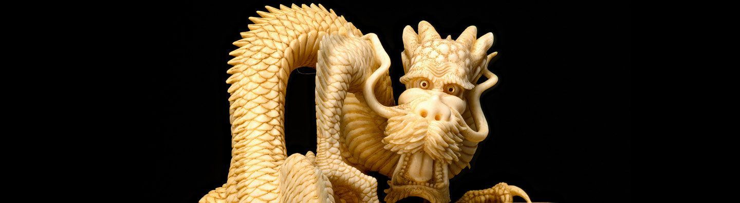 Окимоно Воин и дракон