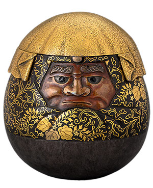 Шкатулка в виде божества Дарумы работы мастерской Комаи