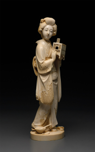 Окимоно "Девушка с клеткой для птички"