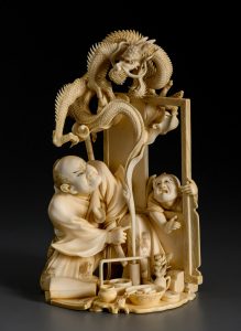 Окимоно "Воин и дракон"