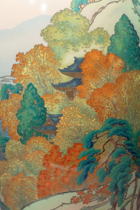 Парные вазы с изображением осенних пейзажей