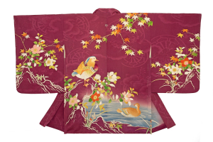 Парный сет антикварных кимоно и хаори "Утки-мандаринки"