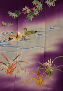 Парный сет антикварных кимоно и хаори "Утки-мандаринки"