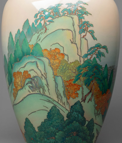 Видео Парные вазы с изображением осенних пейзажей