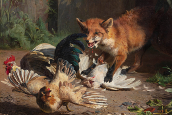 Адольф Хенрик Маккепранг (1833–1911) "Лисица в курятнике"