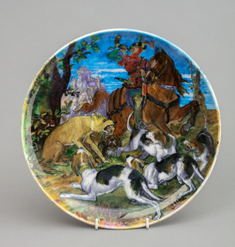 Декоративное блюдо со сценой охоты