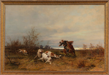 Евгений Александрович Тихменёв (1869–1934) "Охота на волка"