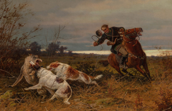 Евгений Александрович Тихменёв (1869–1934) "Охота на волка"