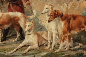 Федерико Олария Торрес (1848–1898) "Казак-охотник со сворой борзых"