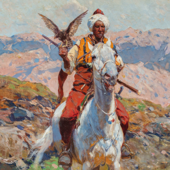 Франц Алексеевич Рубо (1856–1928) "Кавказский всадник с соколом (сокольничий)"