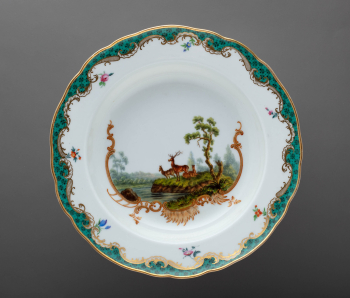 Семь глубоких тарелок из восполнения к охотничьему сервизу