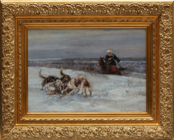 Сергей Семёнович Ворошилов (до 1865–1912) "Охота на волка зимой"