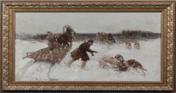 Сергей Семёнович Ворошилов (до 1865–1912) "Охота на волка зимой"