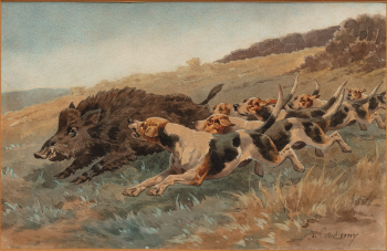 Шарль-Фернан де Кондами (1855–1913) "Охота на кабана"