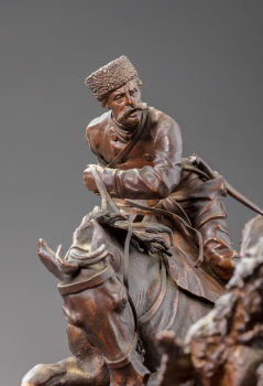 Скульптурная композиция "Охота на волка с борзыми"