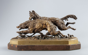 Скульптурная композиция "Охота на волка"