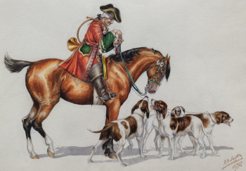 Владимир Васильевич Лебедев (1891–1967) "Охотник  набивающий трубку"