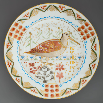 Восемь тарелок из орнитологической серии