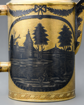 Кофейник в технике ниелло со съёмной крышкой и деревянной ручкой