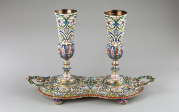 Набор для вина (поднос, два бокала)