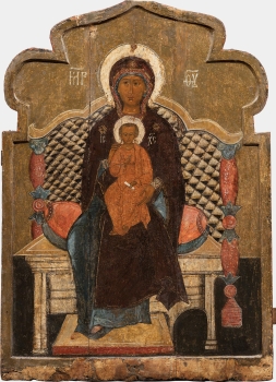Богоматерь с младенцем, на престоле. Средник пророческого чина