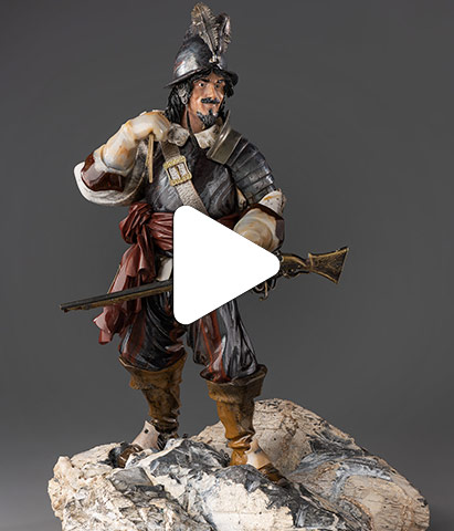 Видео Кабинетная скульптура "Конкистадор"