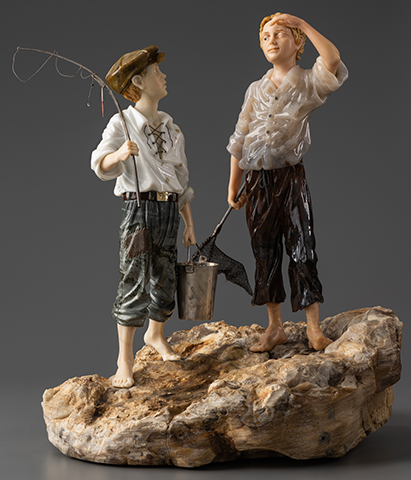 Видео Скульптура  "Мальчики-рыбаки"