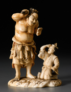 Окимоно "Хидари Дзингоро со скульптурой Ни-О"